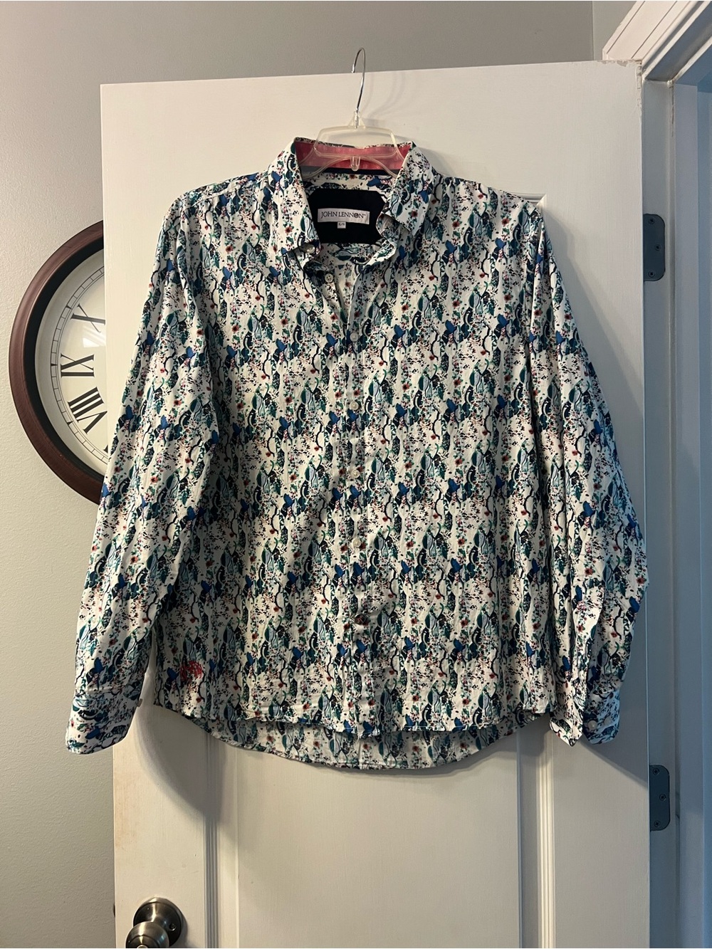 John Lennon shirt with contrast cuffs size XL